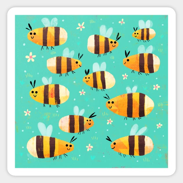 Summer Bees Sticker by Gareth Lucas